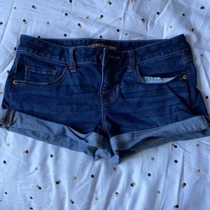 Low rise jean shorts